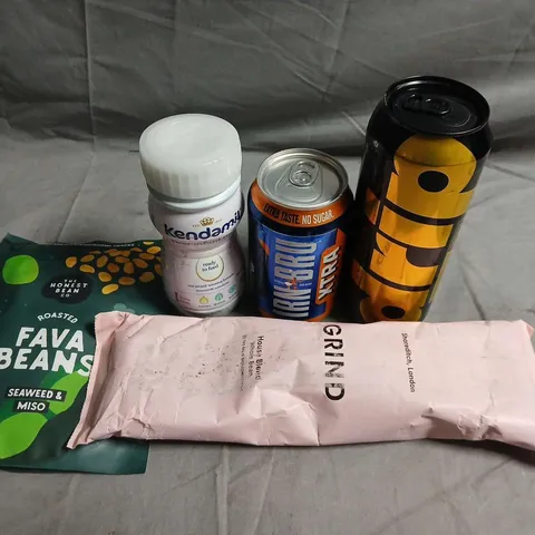 APPROXIMATELY 10 ASSORTED FOOD ITEMS TO INCLUDE -IRN BRU, MINERAL WATER AND GRIND COFFEE