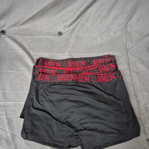 10 X Men's Black Athletic BOXER Shorts with Red Patterned Waistband
