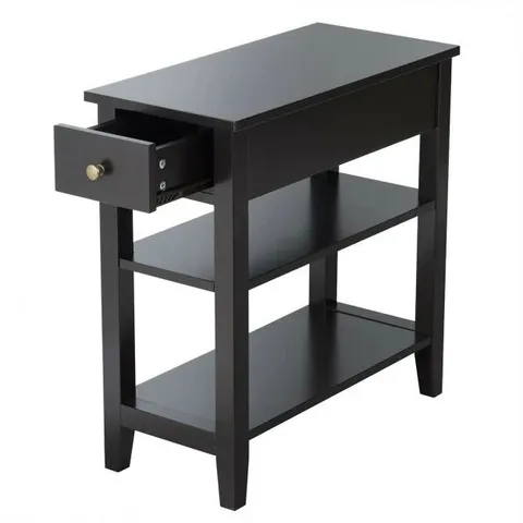 BOXED 3 TIER END TABLE WITH DRAWER - TIDYSPACES