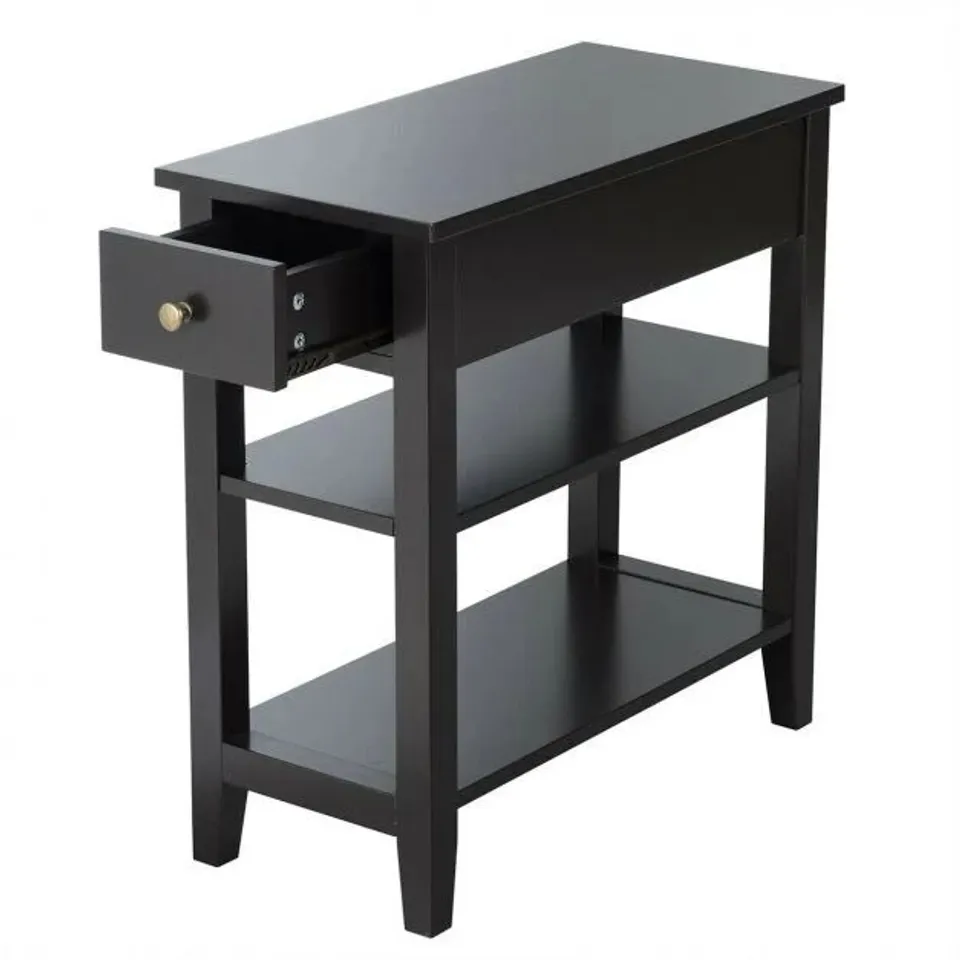 BOXED 3 TIER END TABLE WITH DRAWER - TIDYSPACES