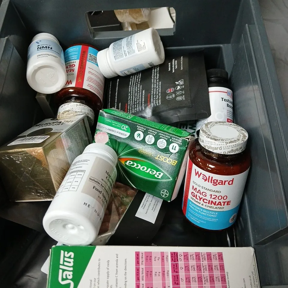 APPROXIMATELY 20 ASSORTED VITAMIN AND DIETARY ITEMS TO INCLUDE BEROCCA, WELLGARD VEGAN SEA MOSS GUMMIES, FEMALE MULTIVIAMIN, APTAMIL ETC