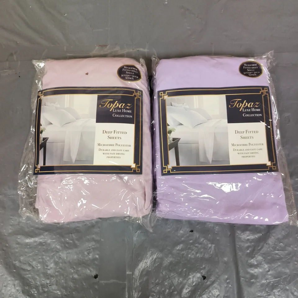 APPROXIMATELY 20 TOPAZ LUXE HOME COLLECTION DEEP FITTED SHEETS - SINGLE