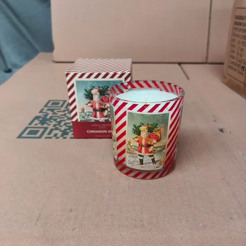 GISELA GRAHAM LONDON - CHRISTMAS CANDLE TIN – CINNAMON APPLE SCENT, SANTA DESIGN, 24 PCS