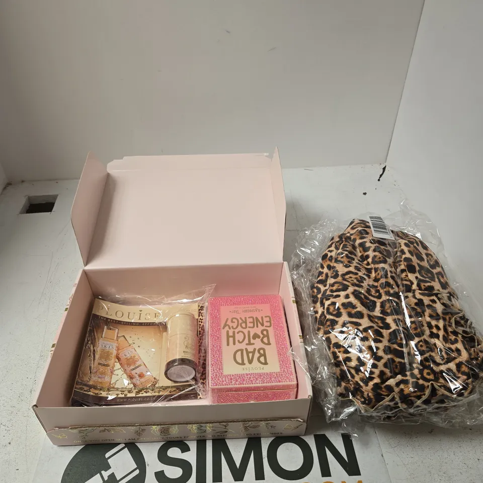 P LOUISE MAKEUP SET – BOXED WITH LEOPARD PRINT MAKEUP BAG