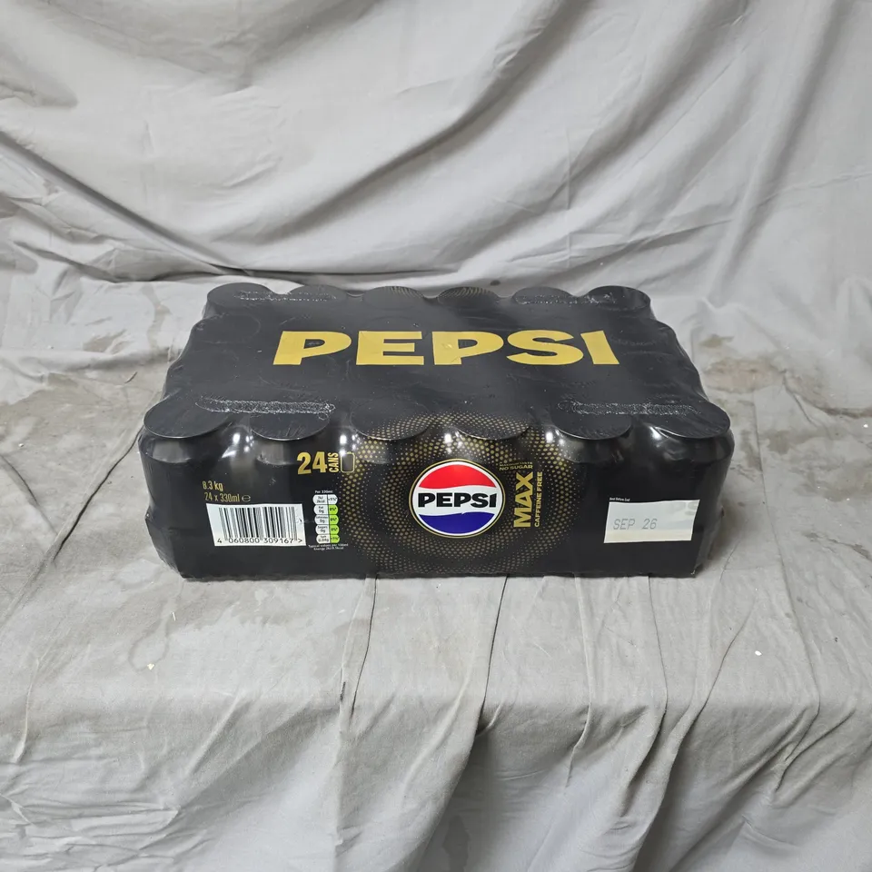 24 X PEPSI MAX CAFFEINE FREE 330ML CANS