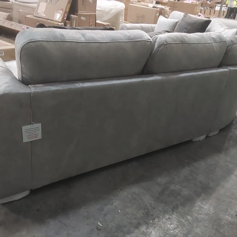 QUALITY DESIGNER AMARA VELVET DOUBLE ARM CORNER GROUP SOFA 
