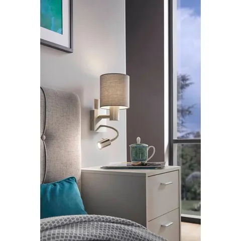 BOXED BODSWORTH 2-LIGHT LED SATIN NICKEL ARMED SCONCE