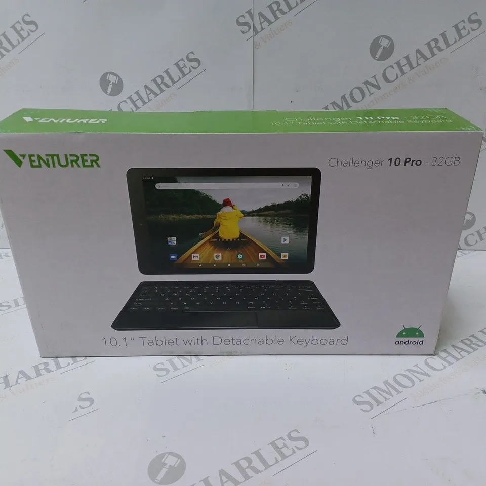 BRAND NEW BOXED VENTURER CHALLENGER 10 PRO 10.1" ANDROID TABLET WITH DETACHABLE KEYBOARD - 32GB