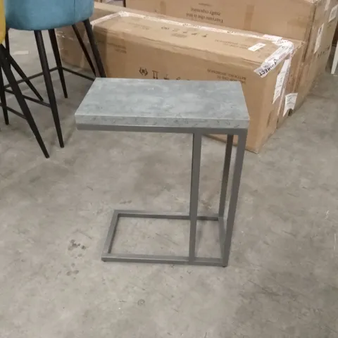 QUALITY DESIGNER RENZO ZINC & DARK GREY SOFA TABLE