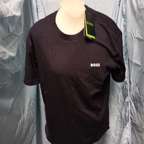 BOSS NAVY T-SHIRT WITH CHEST LOGO β SIZE S