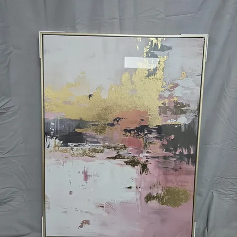 BOXED SMOKED ABSTRACT GOLD FOIL PRINTED CANVAS