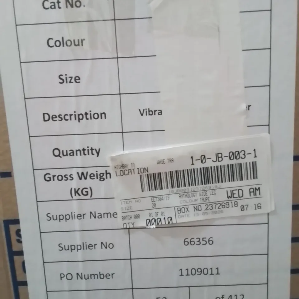BOXED BRAND NEW APPROXIMATELY 8 ANTHOLOGY WIDE LEG TROUSERS TAUPE SIZE 20