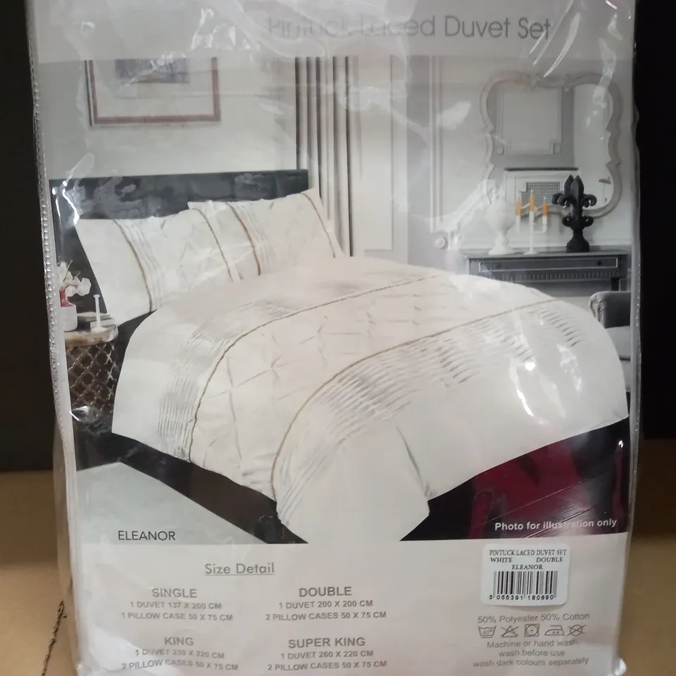 NIGHT ZONE PINTUCK LACED DUVET SET - DOUBLE