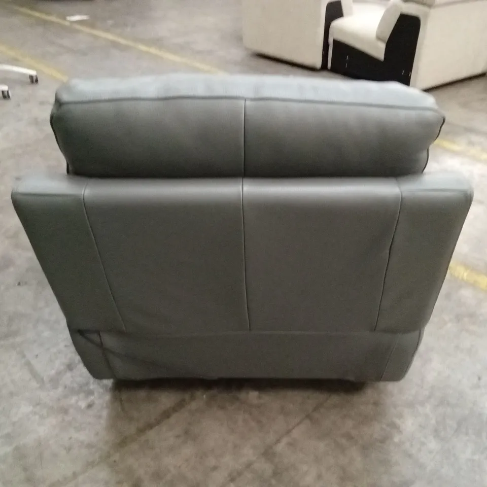 QUALITY DESIGNER ITALIAN MADE PATRIZIO ELECTRIC RECLINER LEATHER ARMCHAIR WITH SMALL ARMS - ANTHRACITE 