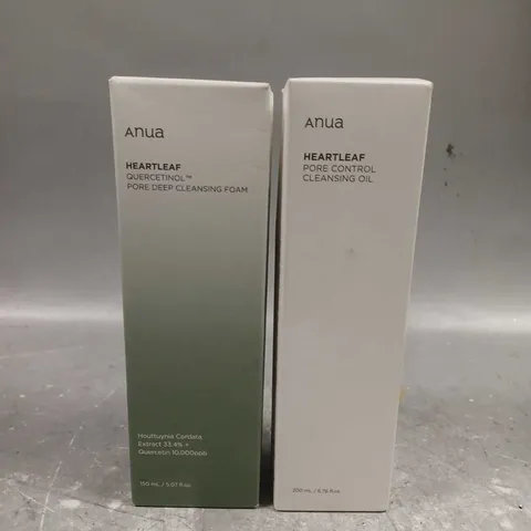 ANUA LOT OF 2 ASSORTED SEALED COSMETIC PRODUCTS TO INCLUDE - PORE CONTROL CLEANSING OIL - PORE DEEP CLEANSING FOAM