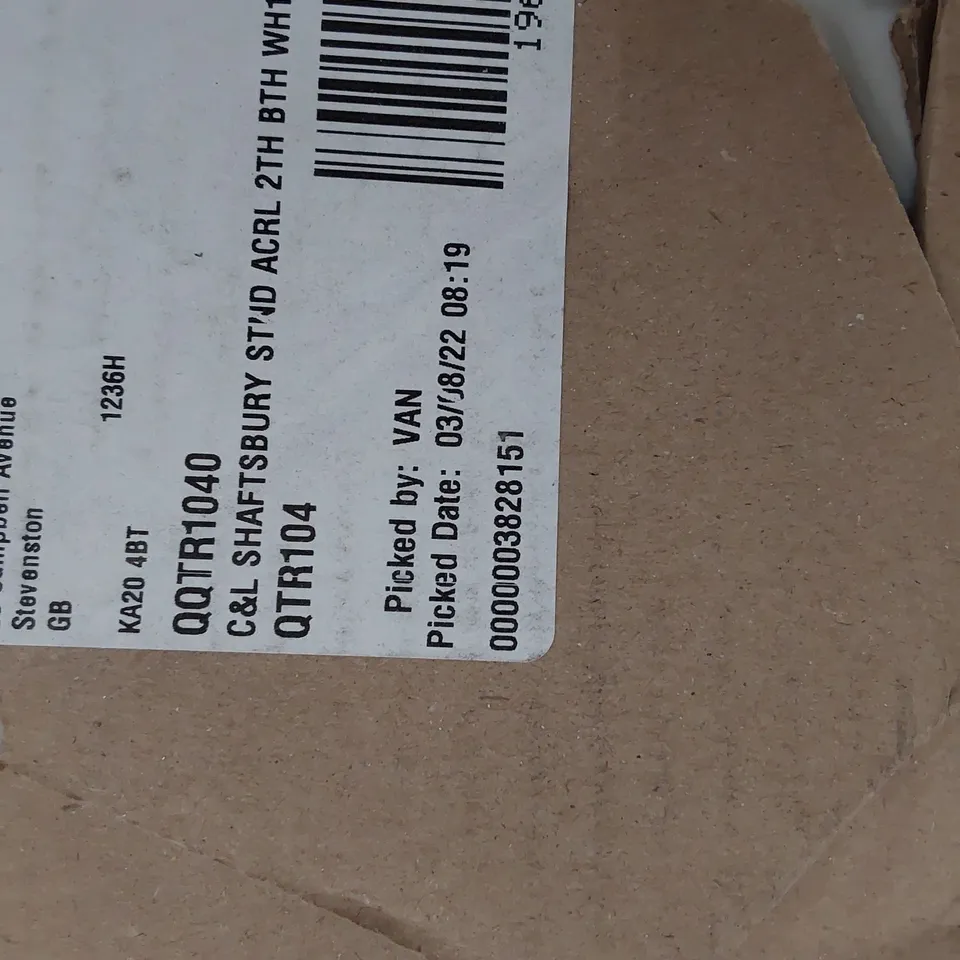 COOKE & LEWIS SHAFTESBURY WHITE ACRYLIC 1600 TWO TAP HOLE BATH & FRONT PANEL