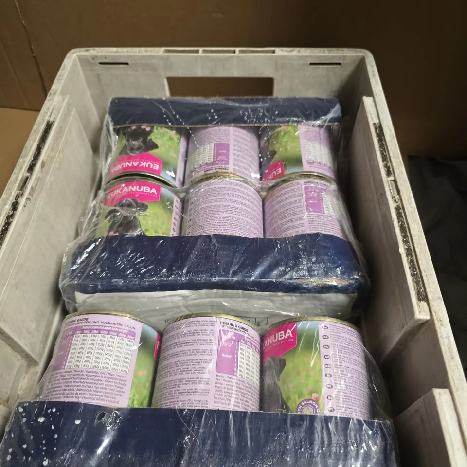 APPROXIMATELY 18 CANS OF EUKANUBA PUPPY DOG FOOD - 400G CANS - BEST BEFORE 16/10/27