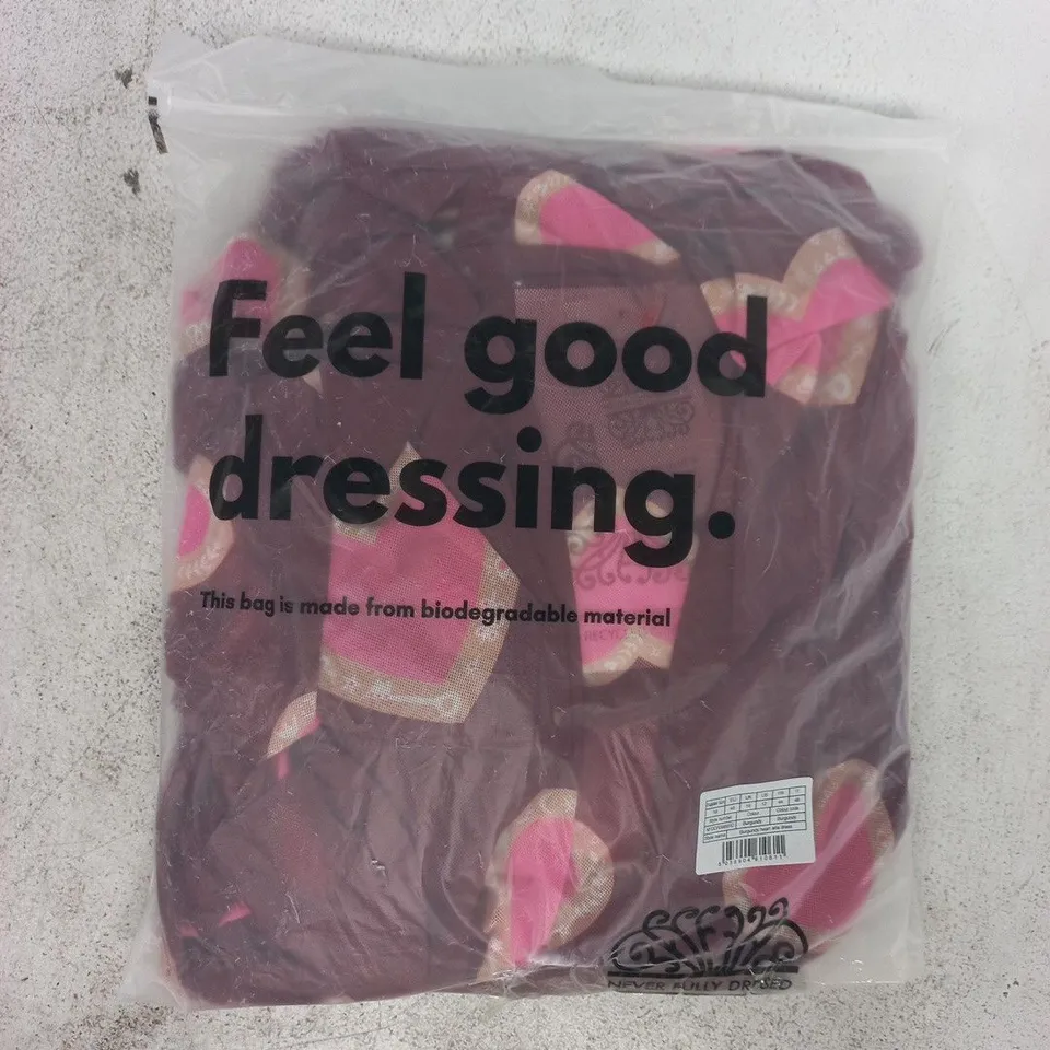 BAGGED NEVER FULLY DRESSED BURGUNDY HEART ARIA DRESS SIZE UK 16