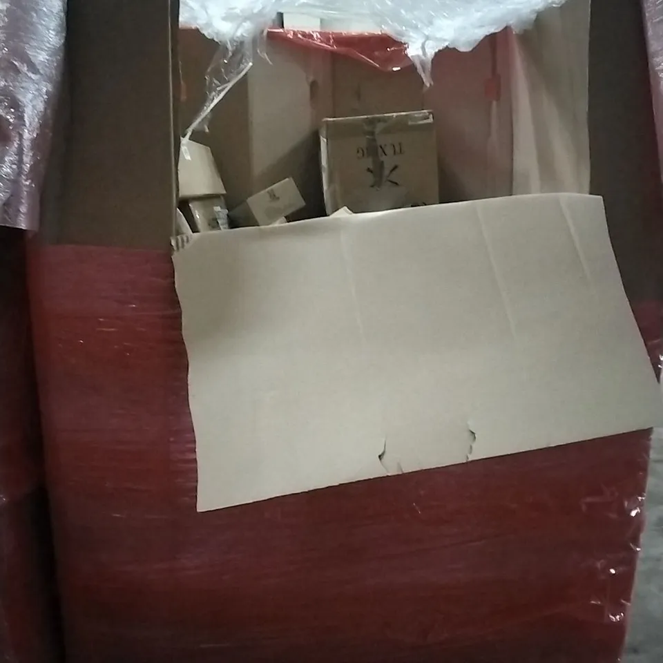 PALLET OF HOUSEHOLD ITEMS TO INCLUDE FACIAL STEAMER, TV WALL MOUNT, WIRELESS SPEAKER STAND AND OTHER ASSORTED ITEMS...