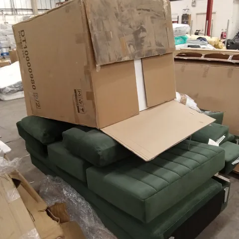 PALLET OF ASSORTED INCOMPLETE DESIGNER FURNITURE PARTS AND SOFA PARTS