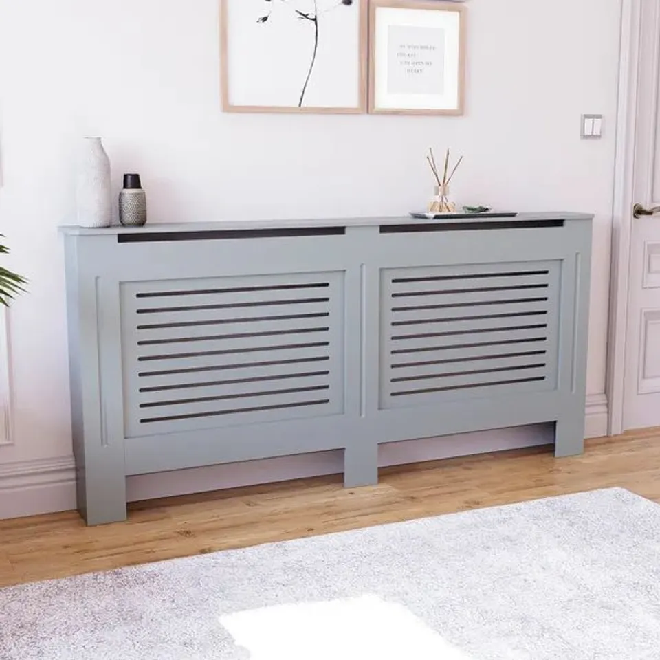 BOXED VIDA MILTON RADIATOR COVER, EXTRA LARGE - GREY (1 BOX)