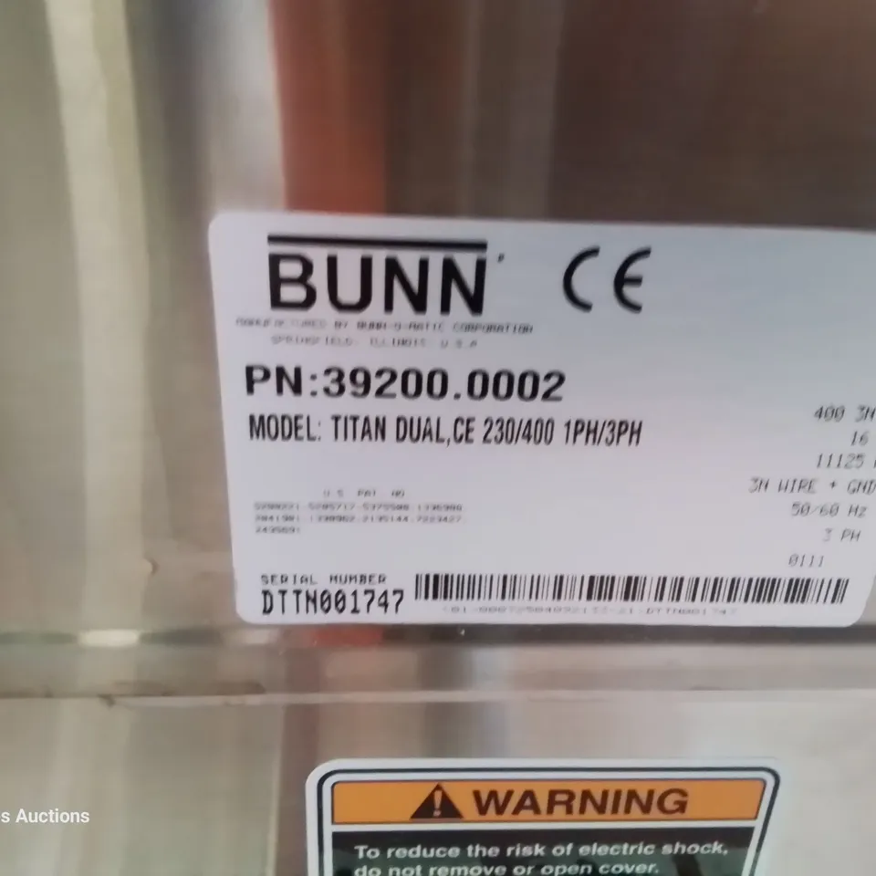 BUNN DUAL TITAN COMMERCIAL COFFEE BREWER