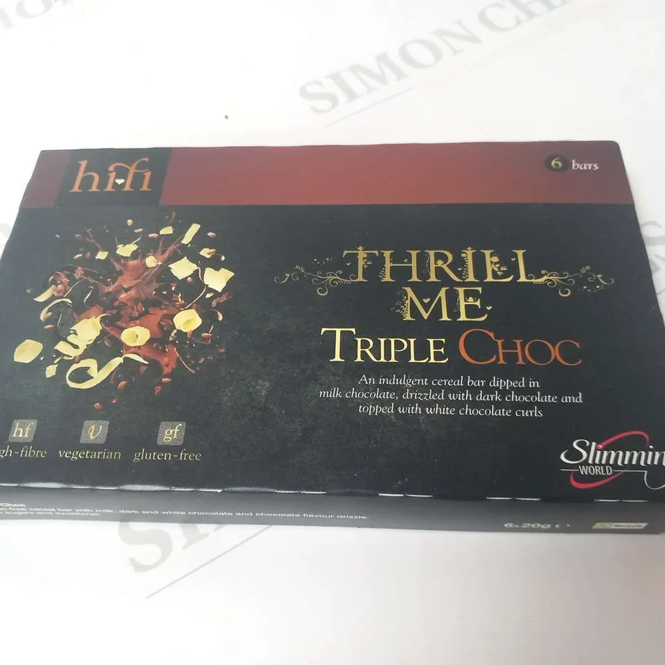 FIVE PACKS OF HIFI THRILL ME TRIPLE CHOC SLIMMING WORLD BARS(6 PER PACKS)