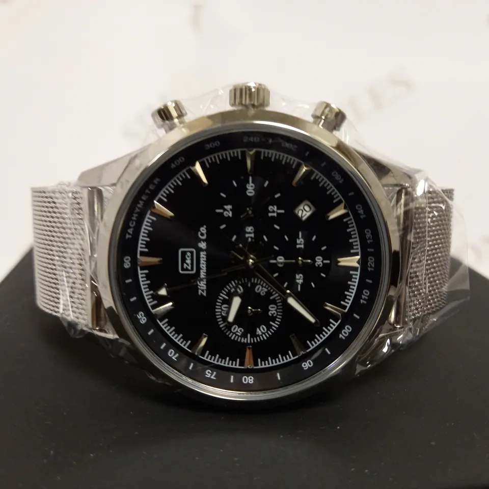 ZIHLMANN & CO CHRONOGRAPH STYLE MESH STRAP WATCH