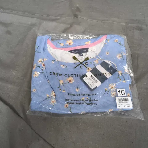CREW CLOTHING COMPANY PRINTED T-SHIRT – DAISY PRINT, UK SIZE 16