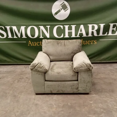 SALERNO STANDARD BACK FABRIC ARMCHAIR - OLIVE GREEN