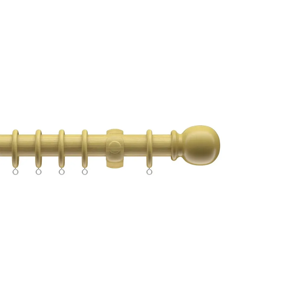 BOXED MADALENE WOOD SINGLE CURTAIN POLE