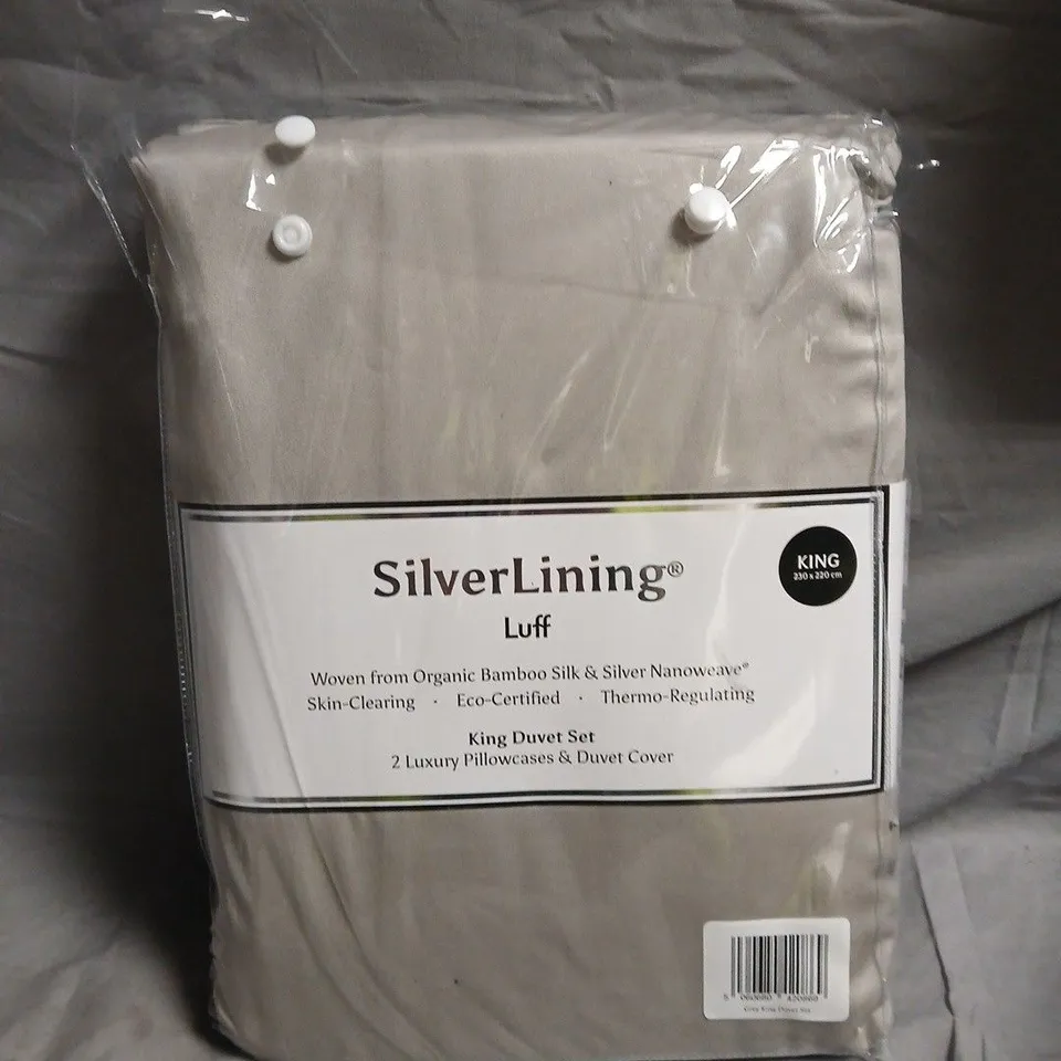 SILVERLINING LUFF KING DUVET SET – DUVET COVER + 2 PILLOWCASES