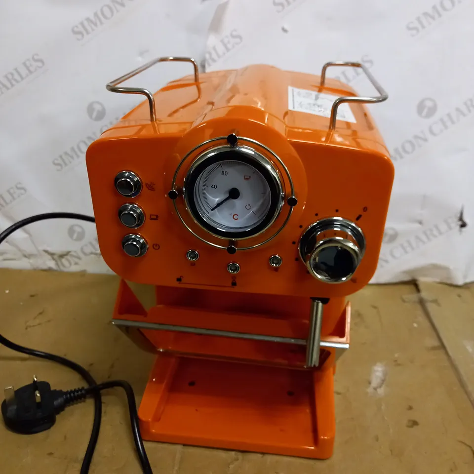 SWAN RETRO PUMP ESPRESSO COFFEE MACHINE - ORANGE