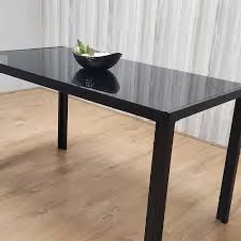 BOXED KOSY KOALA GLASS DINING TABLE - ALL BLACK 134X70CM  (1 BOX)