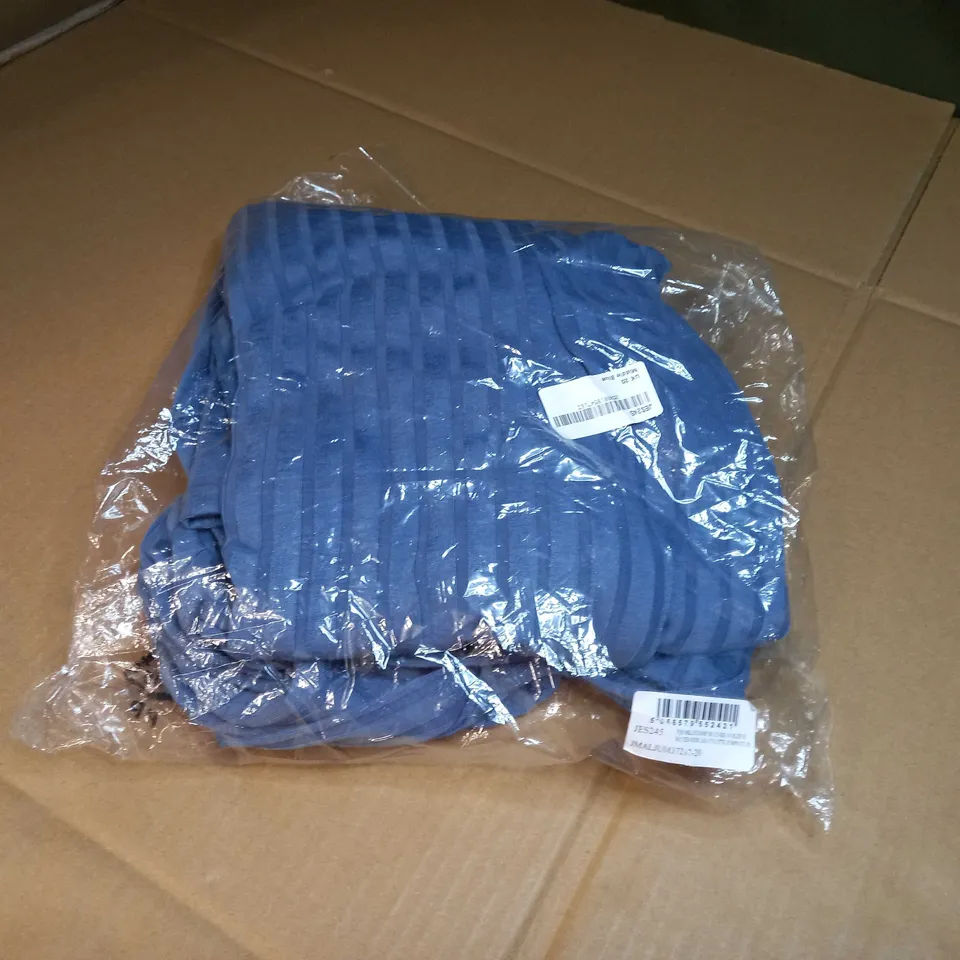 PACKAGED JESS MILLICHAMP BLUE RIB BELTED WIDE LEG CULOTTE JUMPSUIT - SIZE 20