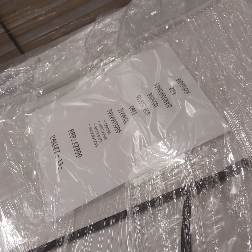 PALLET CONTAINING APPROXIMATELY 20x MIXED DESIGNER TALL TOWEL RADIATORS