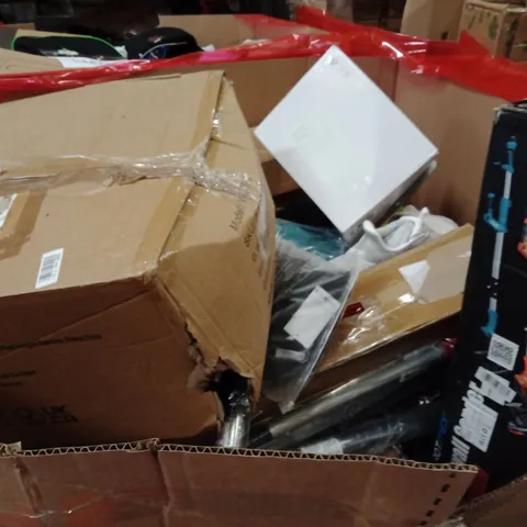 PALLET OF ASSORTED HOUSEHOLD GOODS AND PRODUCTS TO INCLUDE;DRYWALL SANDER,TRAINERS,PHOTO FRAME