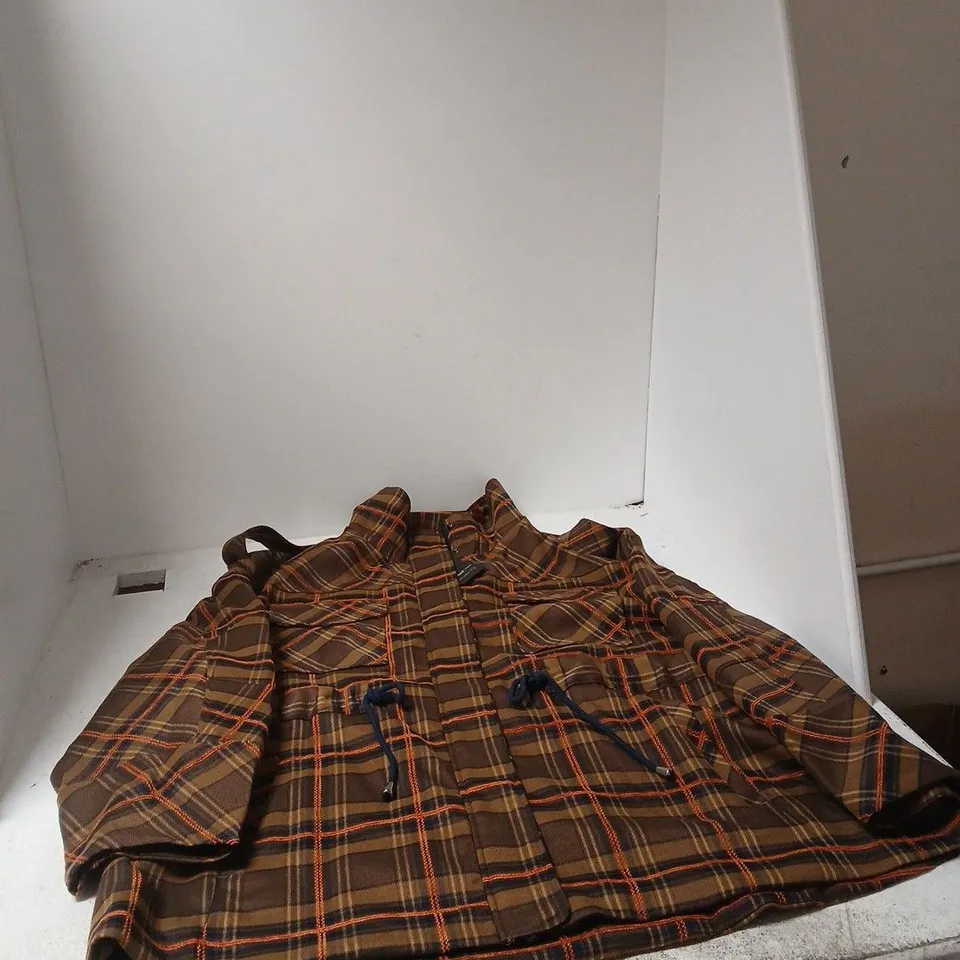 RIVER ISLAND STUDIOS BROWN PLAID JACKET – WOMEN, UK 18 (EU 44)