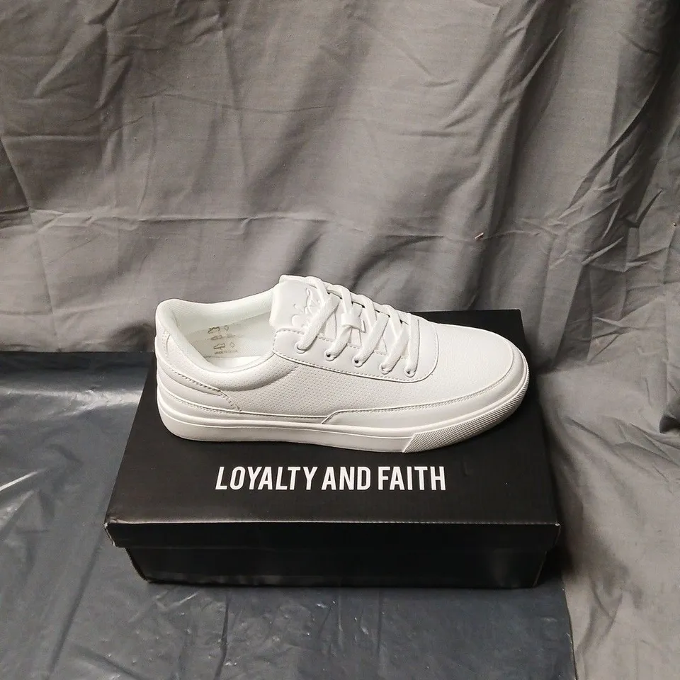 LOYALTY AND FAITH WHITE LEATHER TRAINERS UK SIZE 10