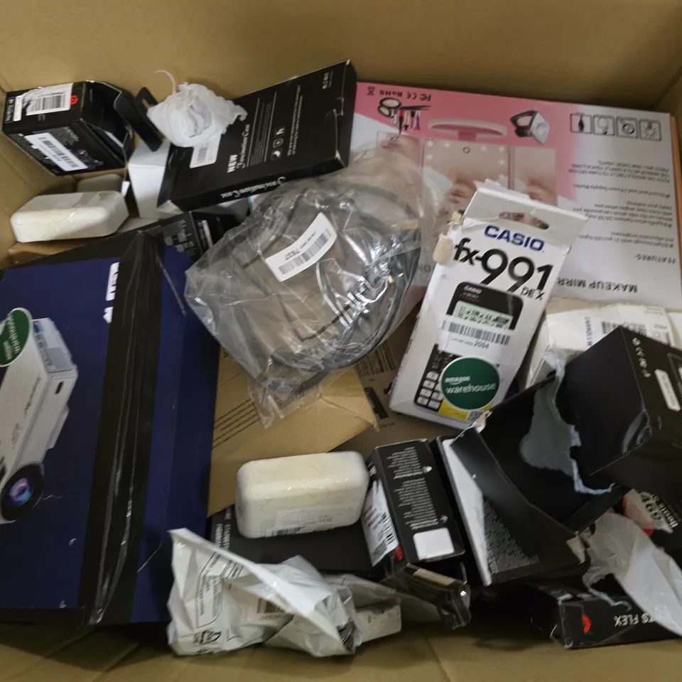 BOX OF APPROXIMATELY 20 ASSORTED BROKEN ITEMS TO INCLUDE - RUGGED APPLE WATCH COVER , CASIO CALCULATOR , PHONE CASE ETC