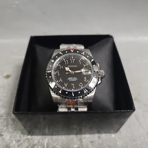 SEIKO AUTOMATIC BLACK DIAL WATCH