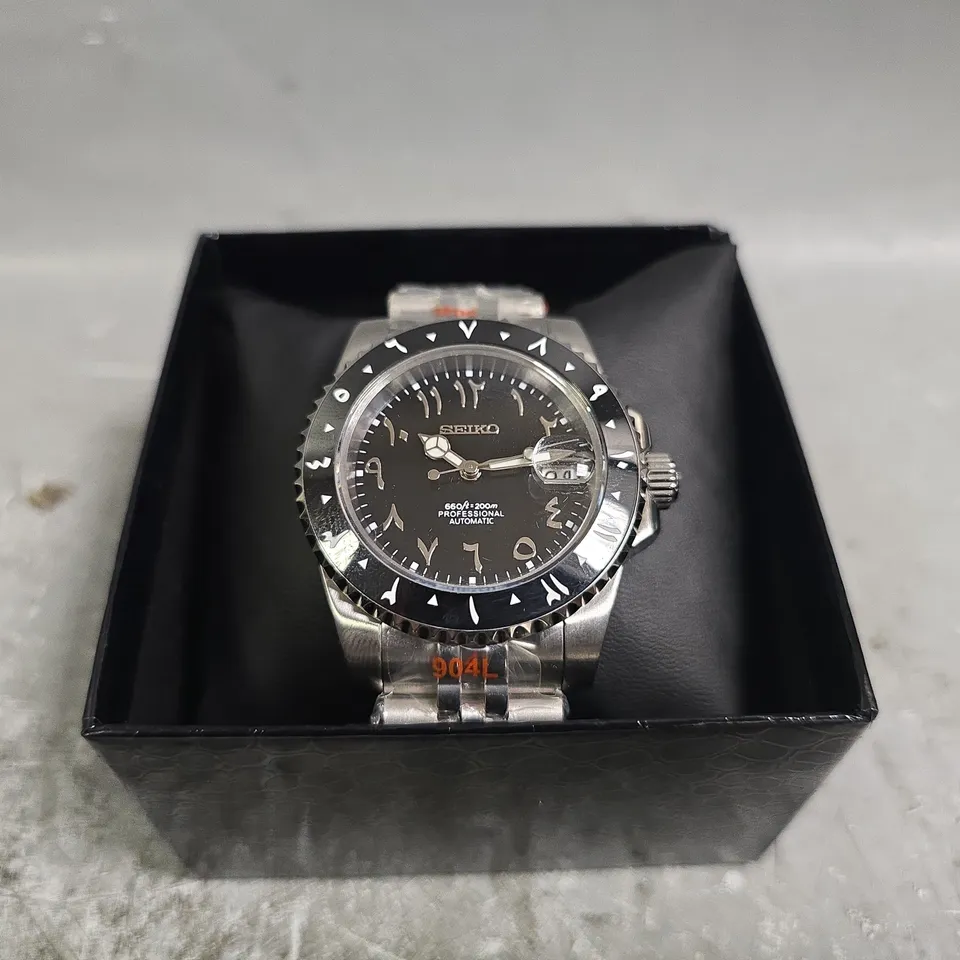 SEIKO AUTOMATIC BLACK DIAL WATCH