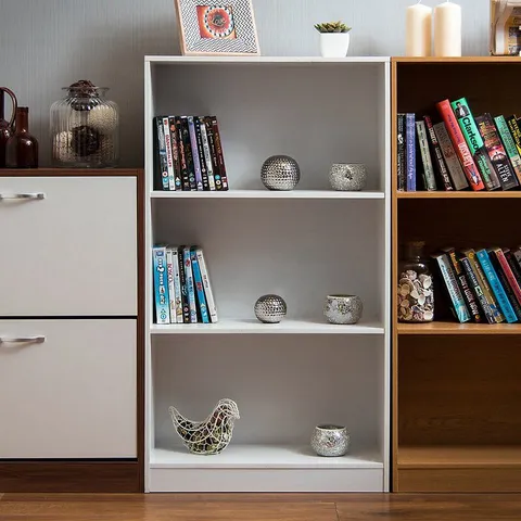 BOXED CAMBRIDGE 3 TIER WHITE BOOKCASE