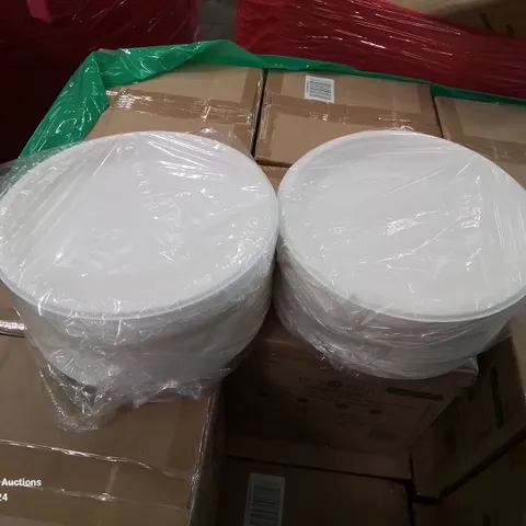 MIXED PALLET CONTAINING LARGE AMOUNT OF MOULD PULP DISPOSABLE 25.4CM ROUND PLATES