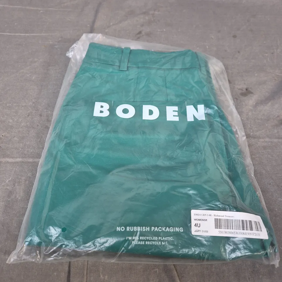 BODEN RICHMOND TROUSERS – WOMEN'S, GREEN (GRN), UK 14R