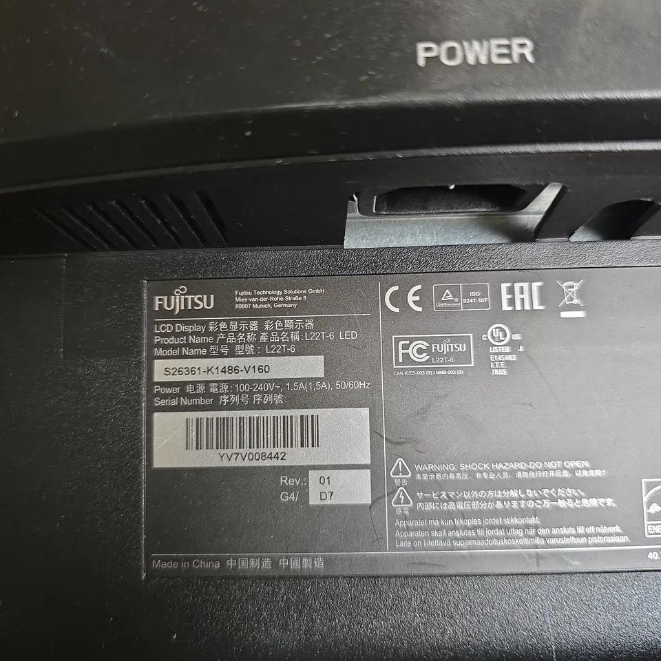 FUJITSU LCD MONITOR L22T-6 LED – BLACK