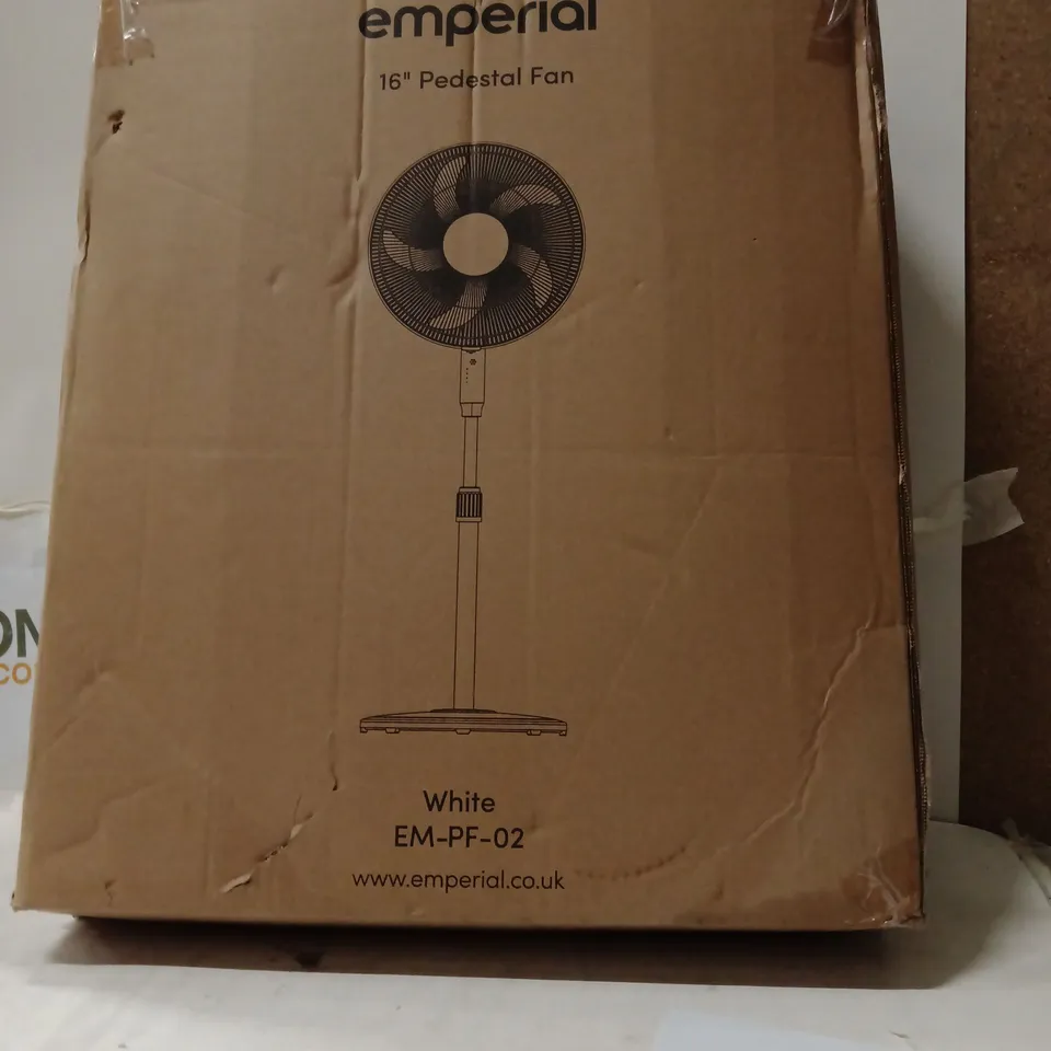 IMPERIAL 16" PEDESTAL FAN – WHITE, EM-PF-02 (BOXED)