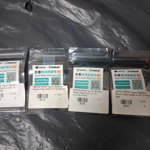 APPROXIMATELY 800 REFOX RP30 TAG ON BATTERY REPAIR FLEX CABLE FOR ASSORTED PHONES TO INCLDE; IP 13 PRO/13 PRO MAX, IP 14/14 PLUS