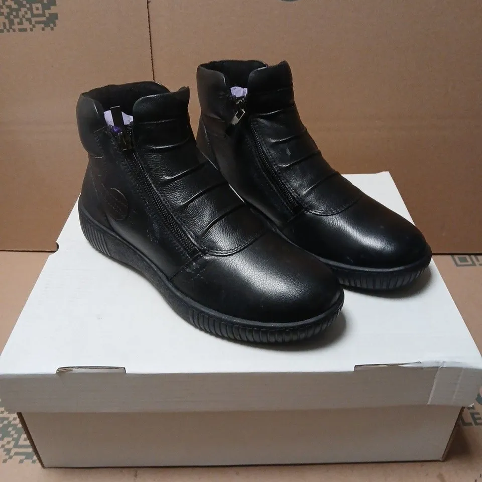 LOTUS BLACK ANKLE BOOTS – UK 4