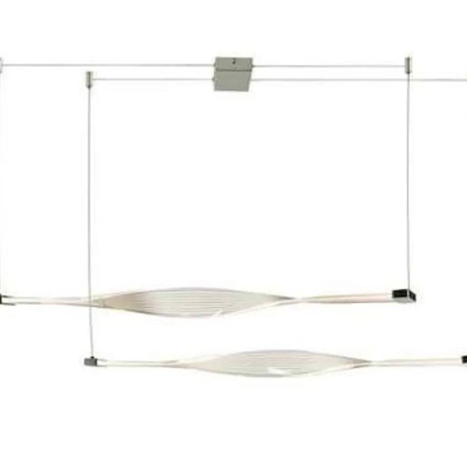 BOXED TWIST 2 LIGHT PENDANT ACRYLIC SILVER LED 9W LED INTEGRATEF